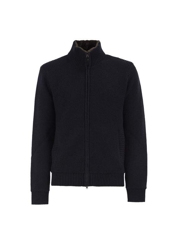 HERNO CARDIGAN RESORT IN PURA LANA BLU-HERNO-MC00058UR70153 9200
