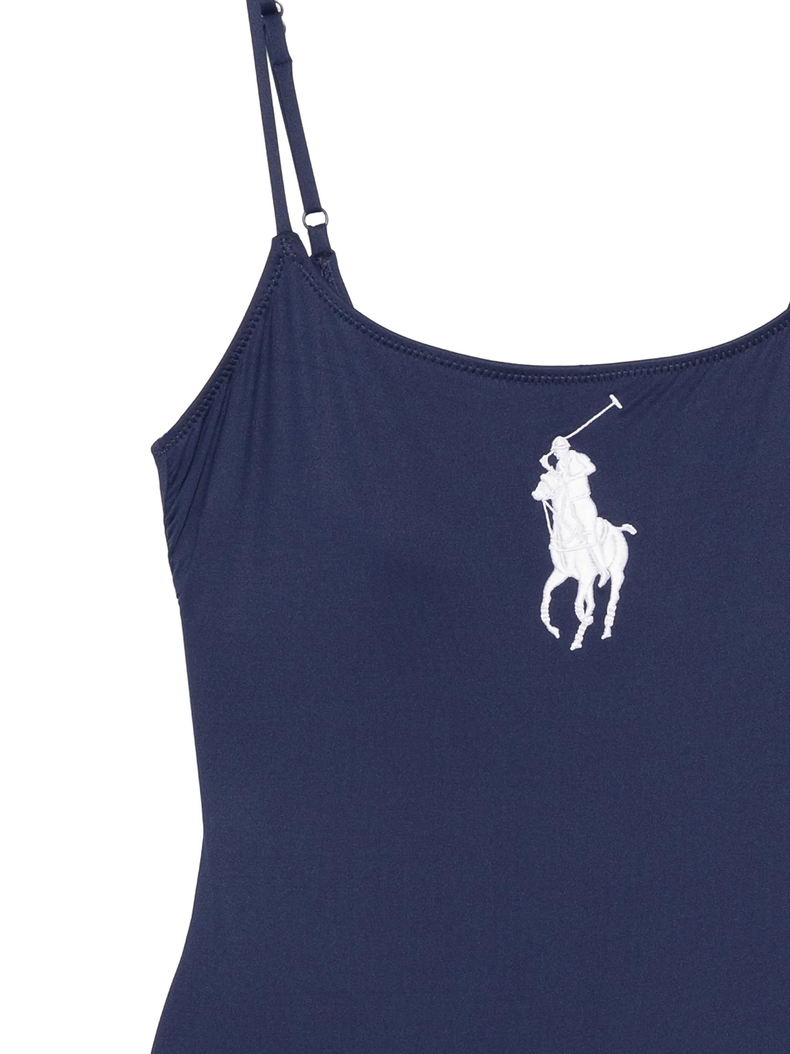 Polo Ralph Lauren Beachwear Costume Intero Con Logo Blu-3
