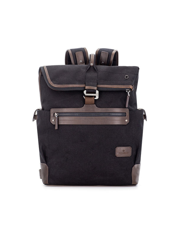 African Baobab Zaino Con Patta In Canvas E Pelle