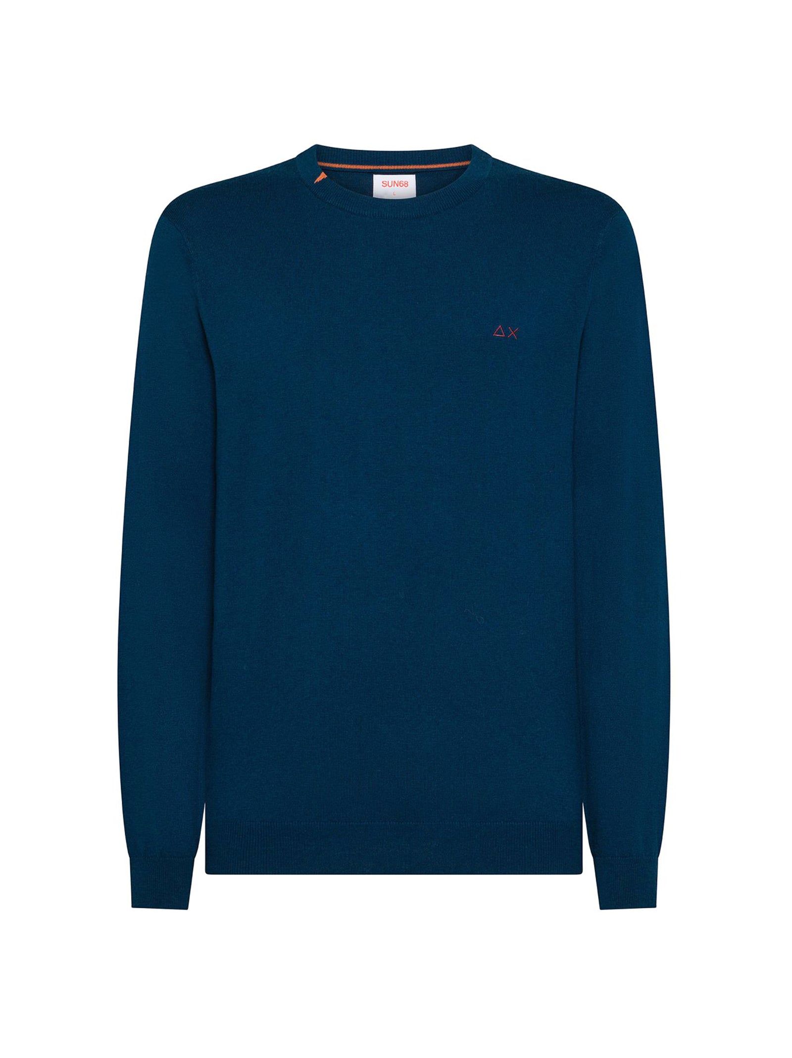 Sun68 Maglia Girocollo In Misto Lana Petrolio-1