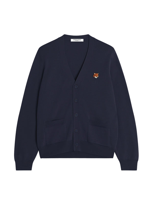 Maison Kitsune Fox Head Merino Regular Cardigan Navy