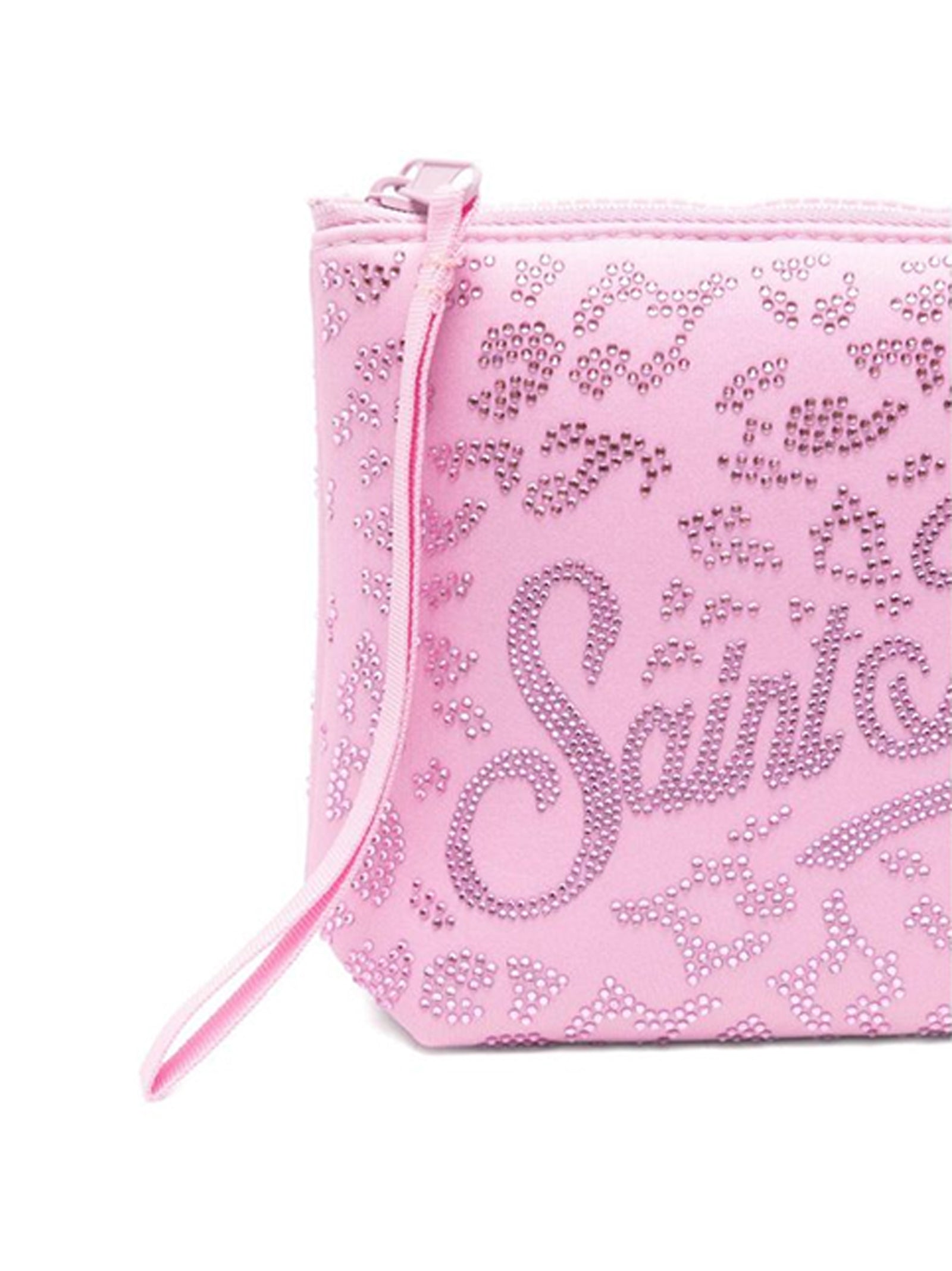 Saint Barth Pochette Aline Strass Leo Rosa-2