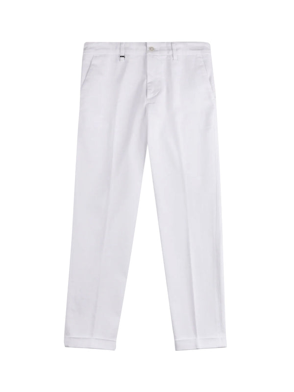 Fay Pantaloni Slim Fit In Cotone Stretch donna bianco