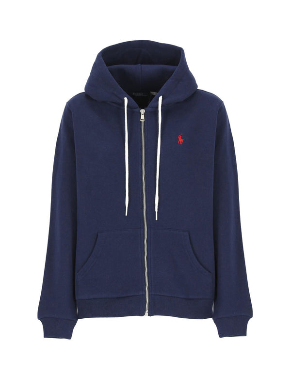 Polo Ralph Lauren Felpa Zip Cappuccio Blu
