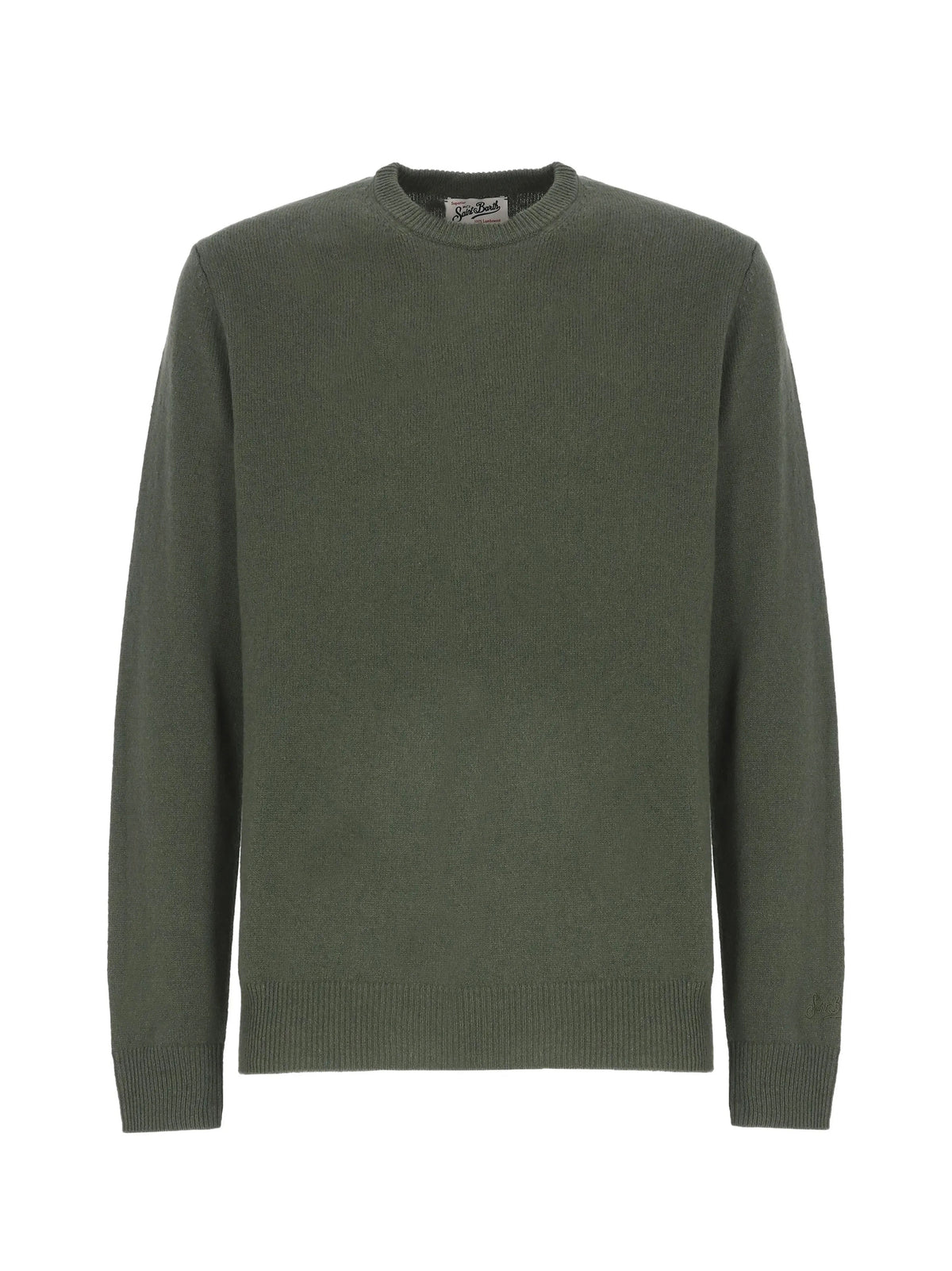 Saint Barth Maglia Girocollo Regent In Misto Lana Merino E Cashmere Militare-1