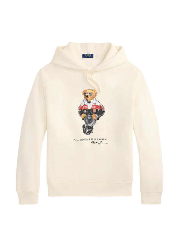 Polo Ralph Lauren Felpa Con Cappuccio Polo  Bear Panna