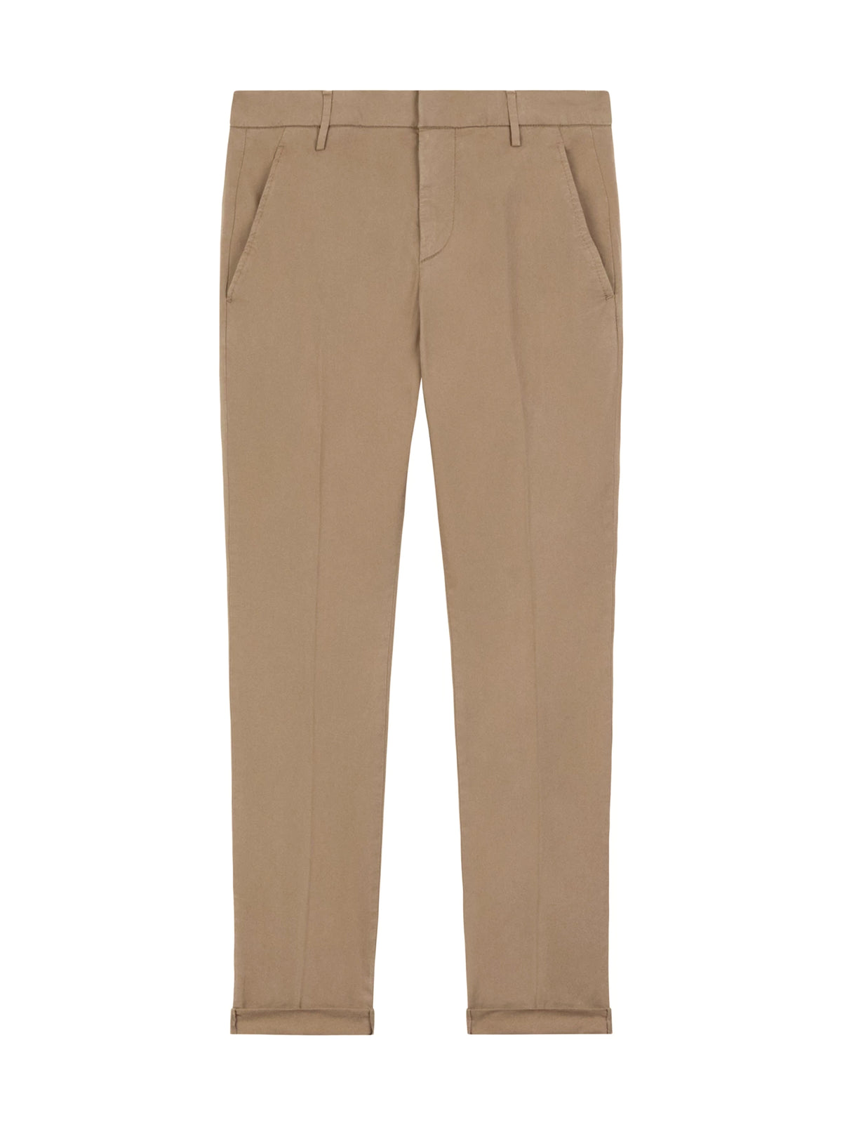 Dondup Pantaloni chino Gaubert slim in gabardina crusca-1