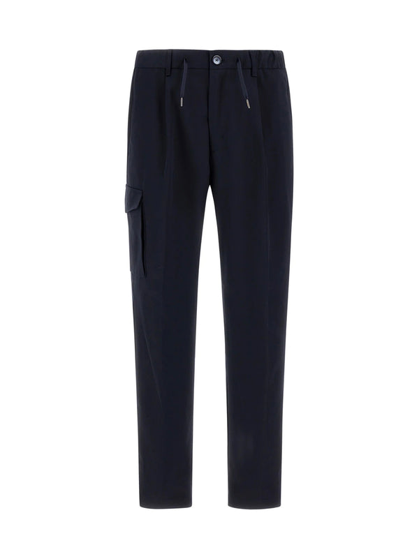 Pantaloni Herno Cargo Resort In Pure Cotton Blu