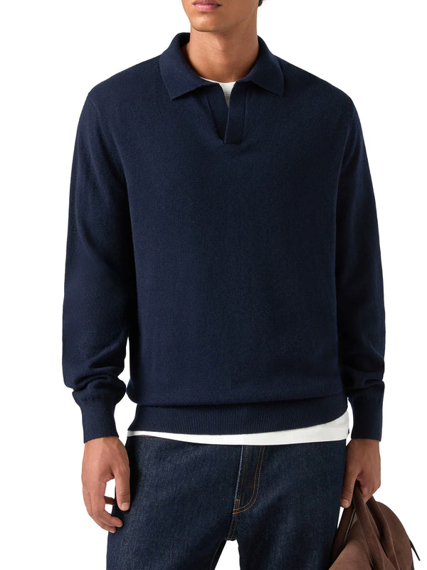 Polo Covent Blu In Misto Lana Merino E Cashmere-2