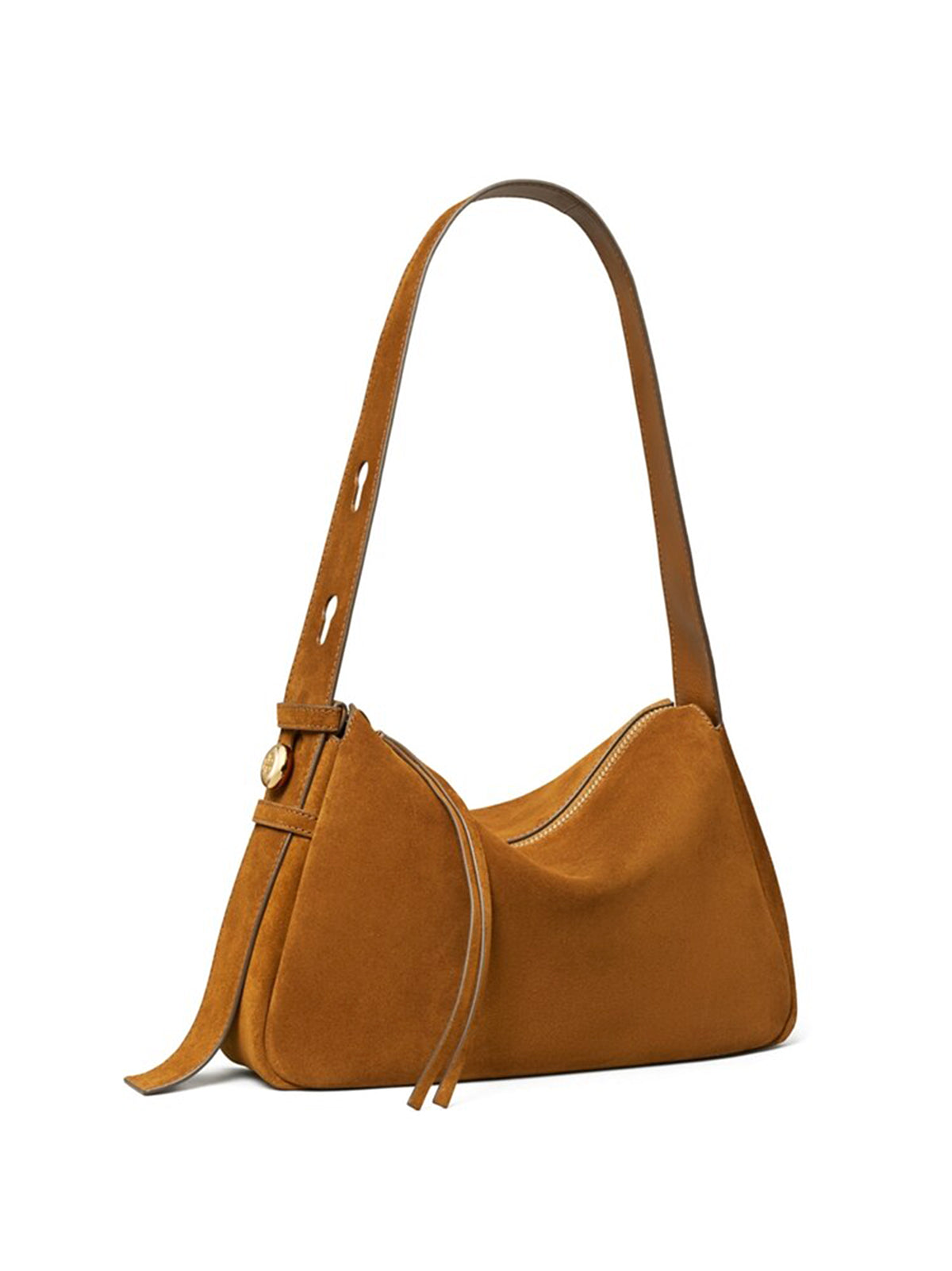 Tory Burch Borsa a spalla Romy in suede caramel-3
