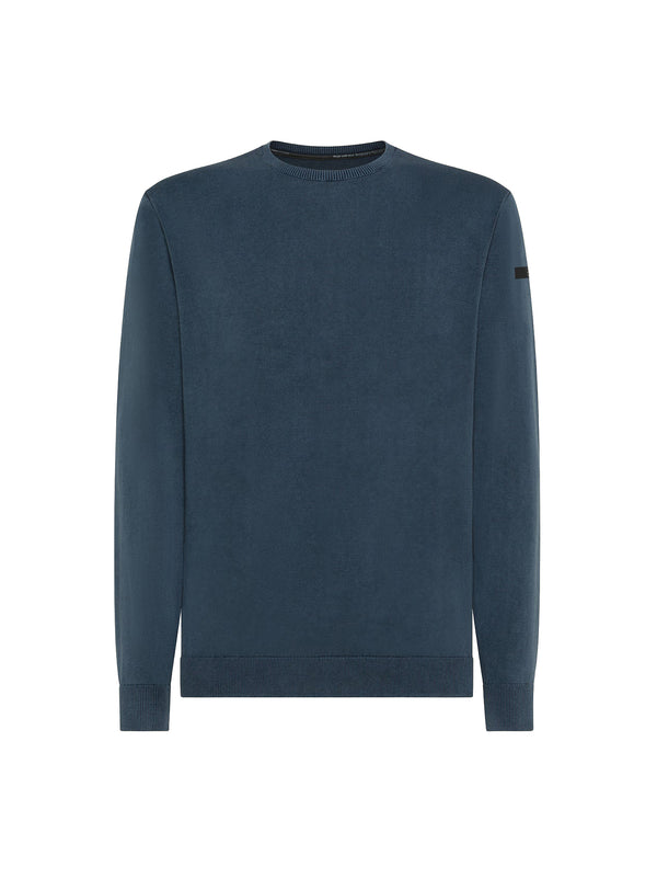 Rrd Maglia Techno Wash Round 16  Knit Royal Blu