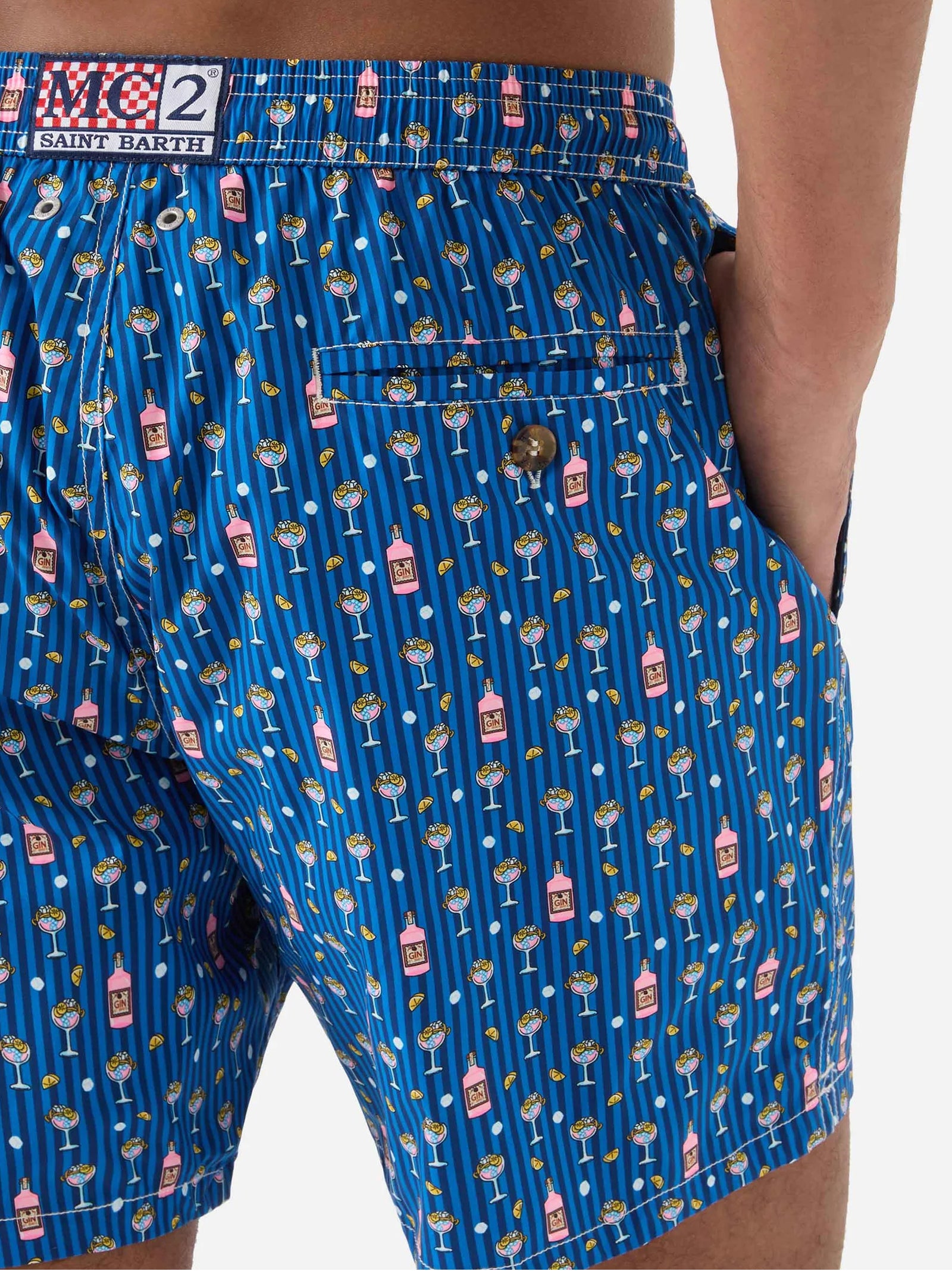 Costume Mare Lighting Micro Navy Con Stampa Cocktail All-Over-4