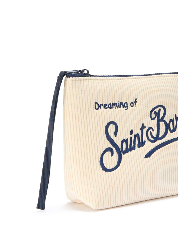 Saint Barth Pochette Aline Corduroy Panna-2