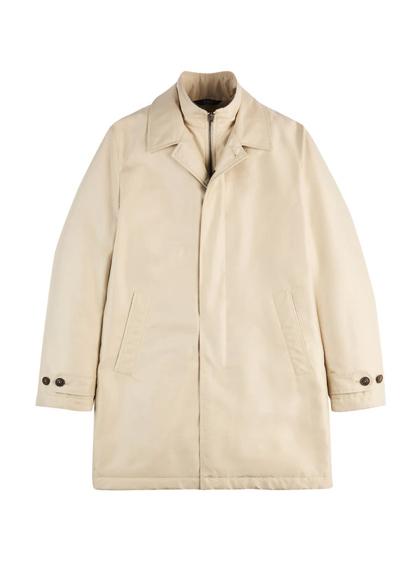 Fay Morning Coat In Popeline Tecnico Sabbia