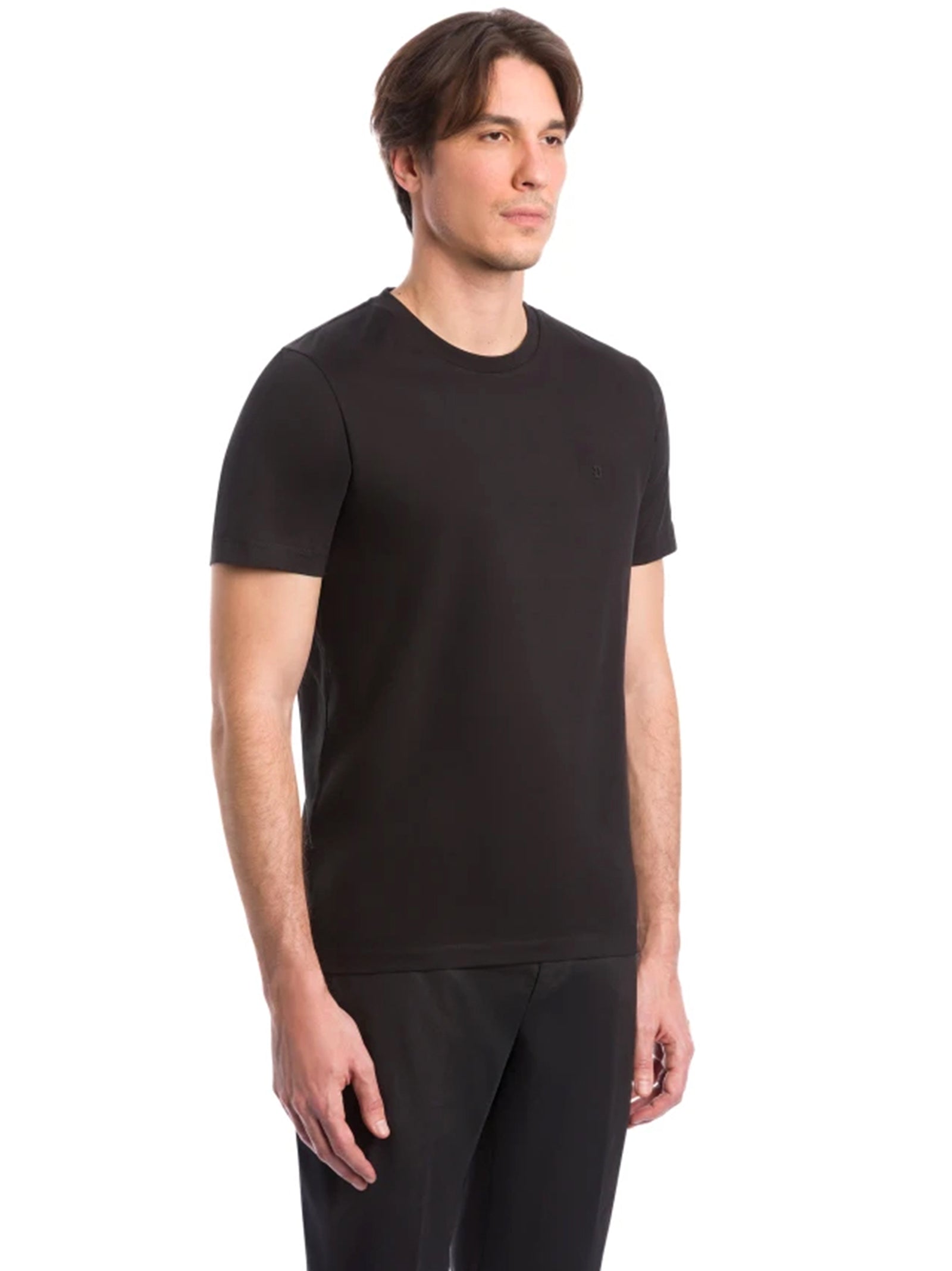 Dondup T-Shirt Girocollo Regular In Jersey Nero-2