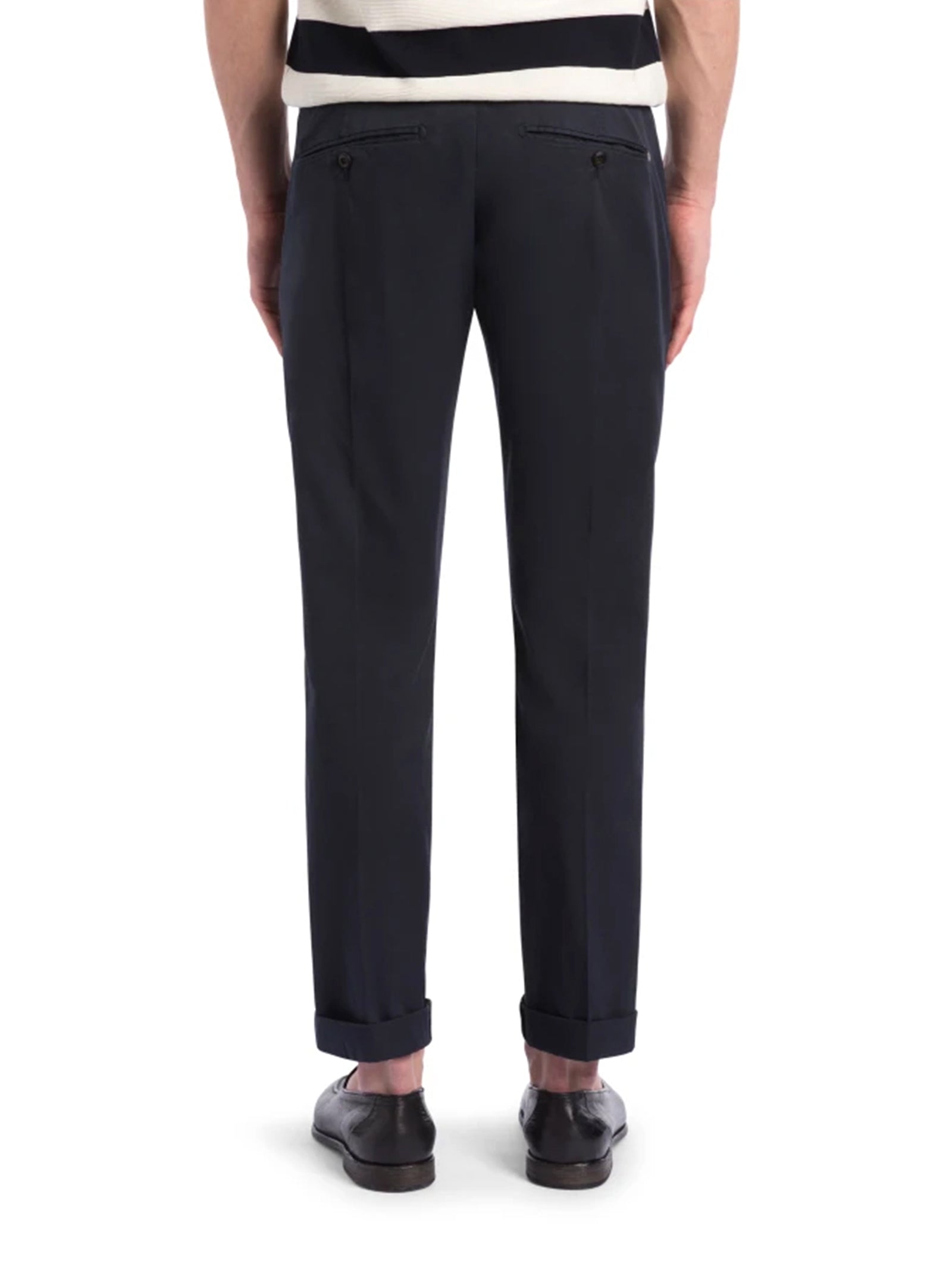 Dondup Pantaloni Gaubert Slim In Gabardina Leggera Blu-3
