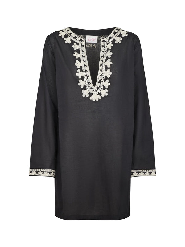 SAINT BARTH KAFTANO COTONE NERO-SAINT BARTH-CEY0001 09169L