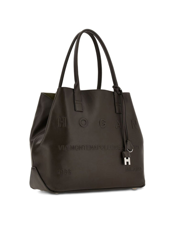 Borsa Shopping Hogan Script Media Marrone-2