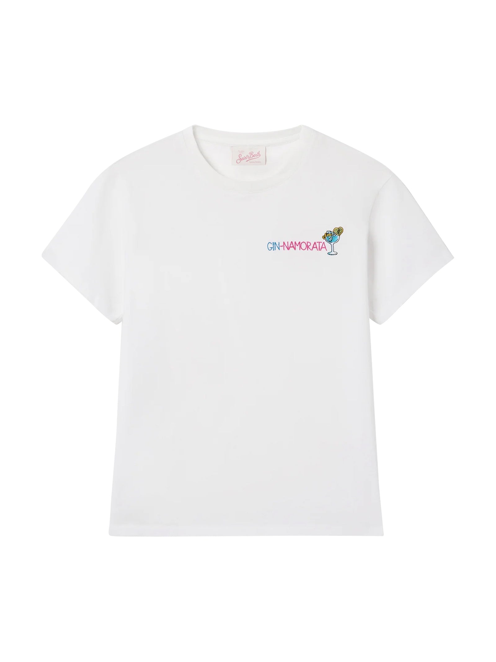 Saint Barth T-Shirt Emilie Bianca Con Ricamo Gin-Namorata-1