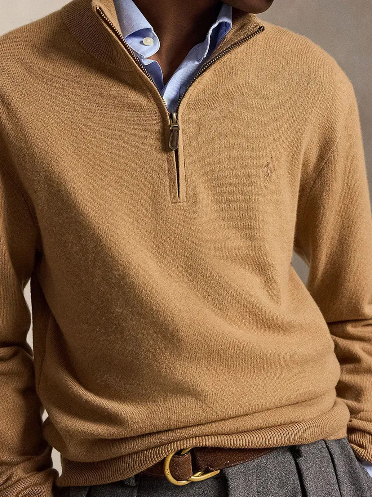 Polo Ralph Lauren Maglia Lana Mezza Zip Light Beige-4
