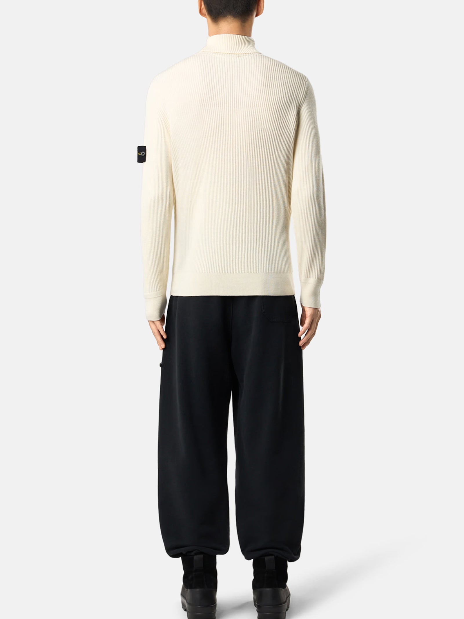 Stone Island Maglione Dolcevita Finemente Rifinito A Costine-3