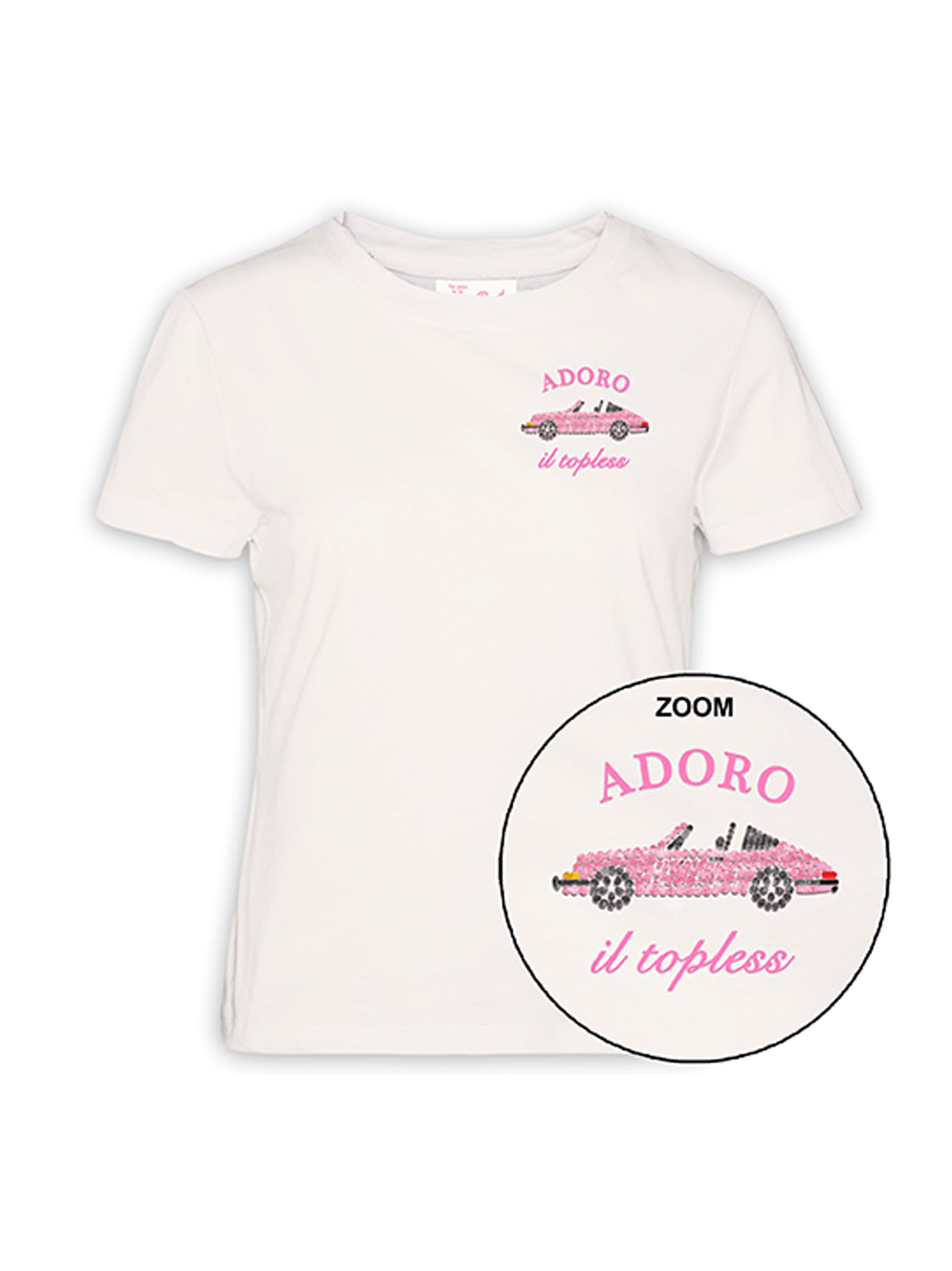 Saint Barth T-Shirt Adoro Il Topless Bianca-1