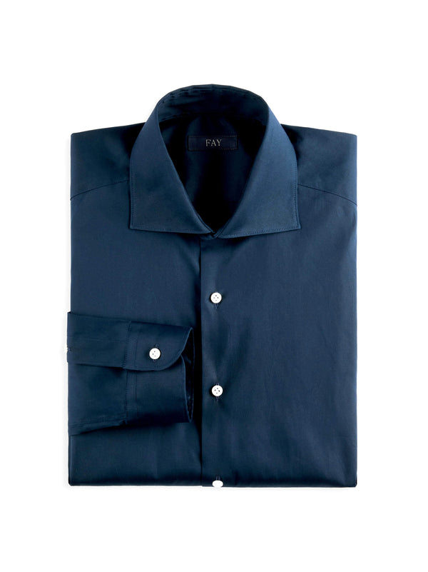 Camicia In Popeline Stretch Regular
