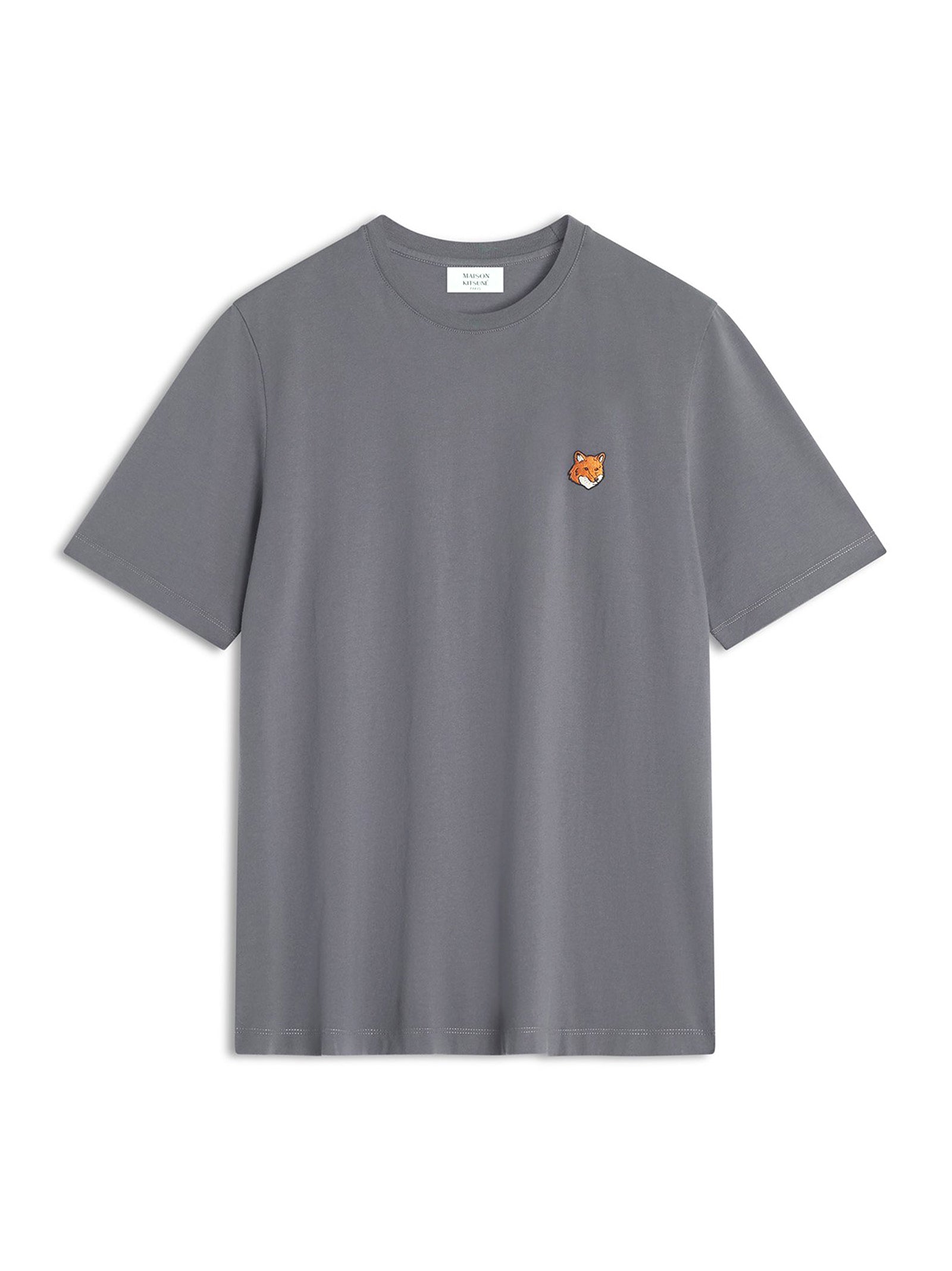 Maison Kitsune Fox Head Regular Tee-Shirt Charcoal-1