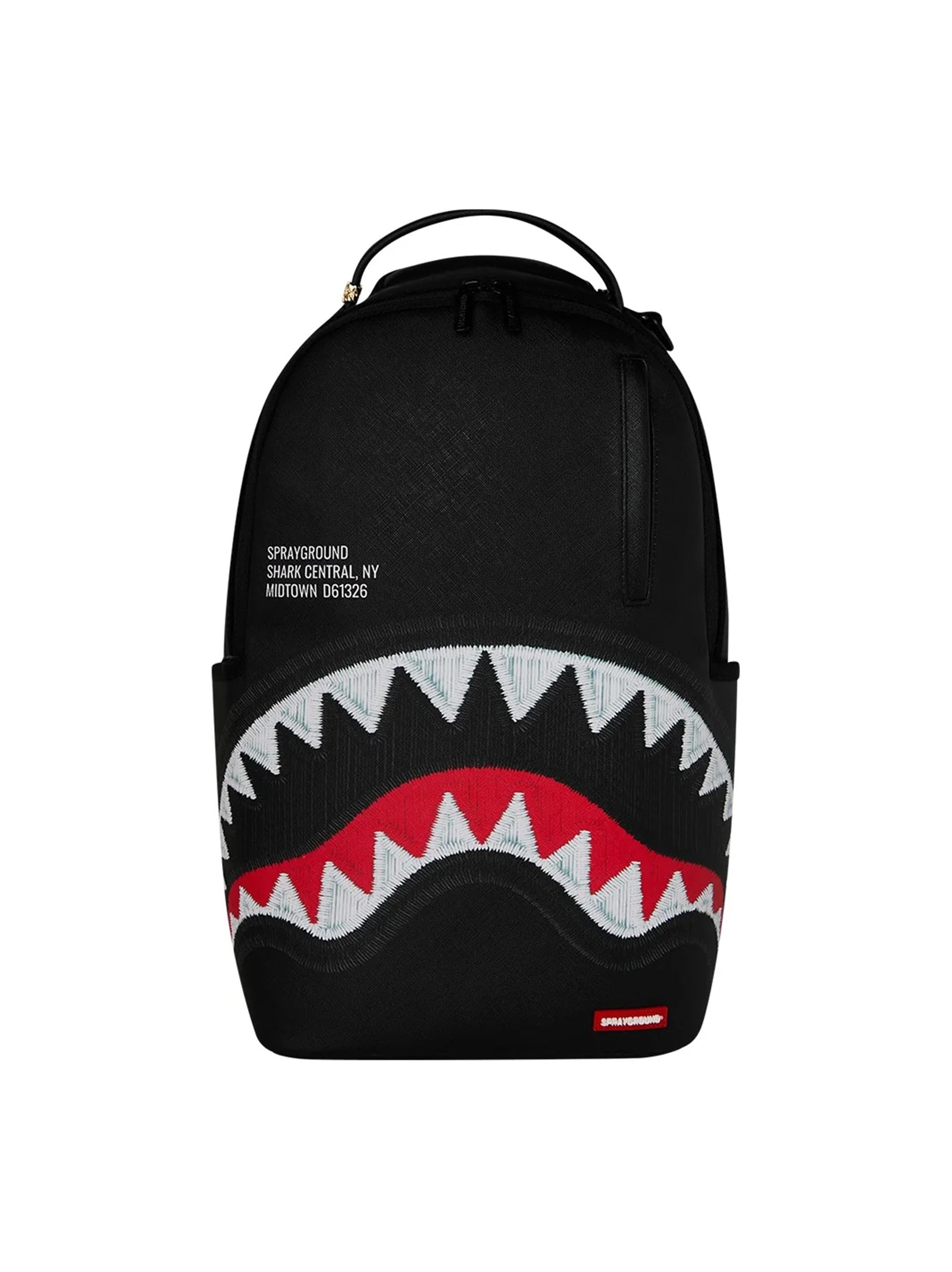 Sprayground Zaino Shark Central Black Embroidered Shark Backpack-1