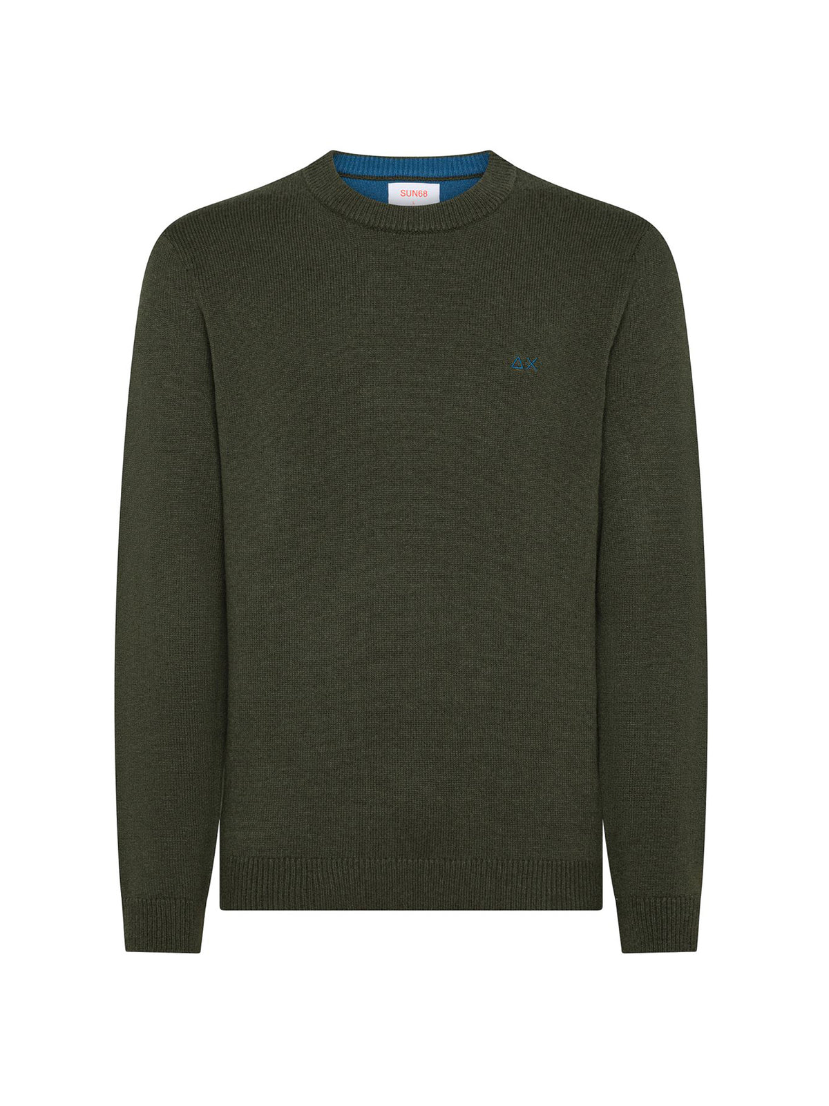 Sun68 Maglia Girocollo In Lana E Cashmere Militare Scuro-1