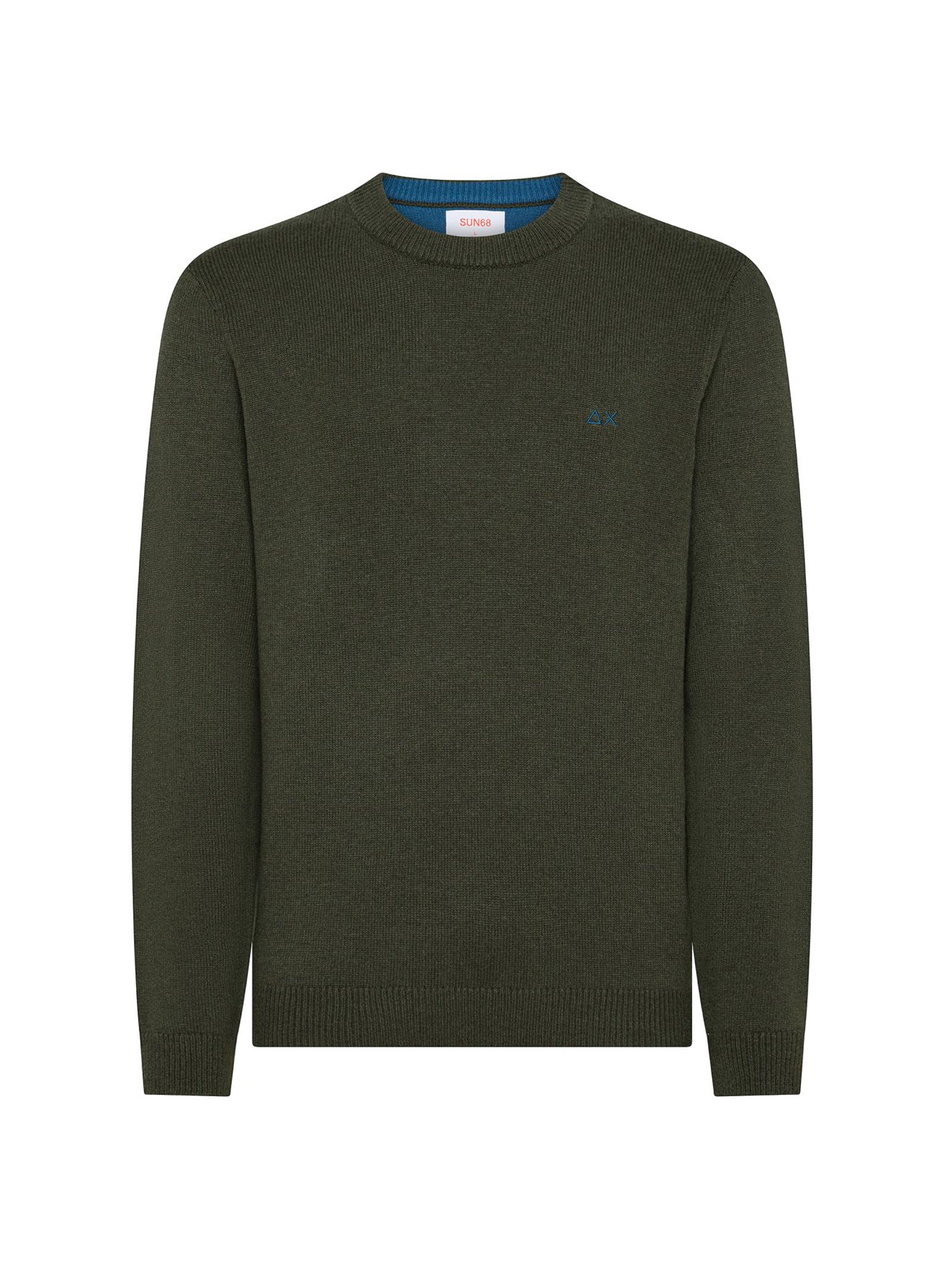 Sun68 Maglia Girocollo In Lana E Cashmere Militare Scuro-1