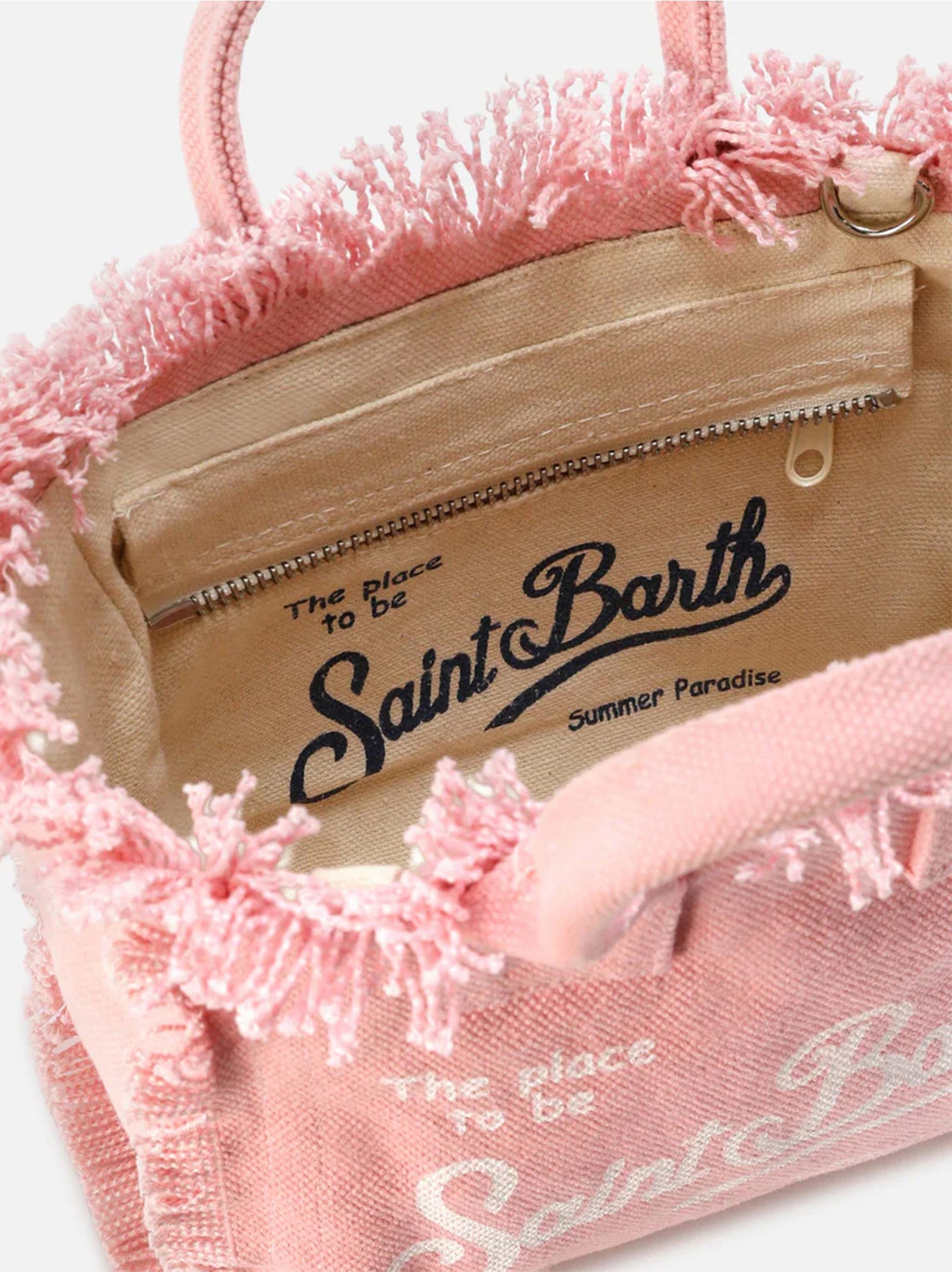 Saint Barth Borsa Vanity Mini In Canvas Rosa-4
