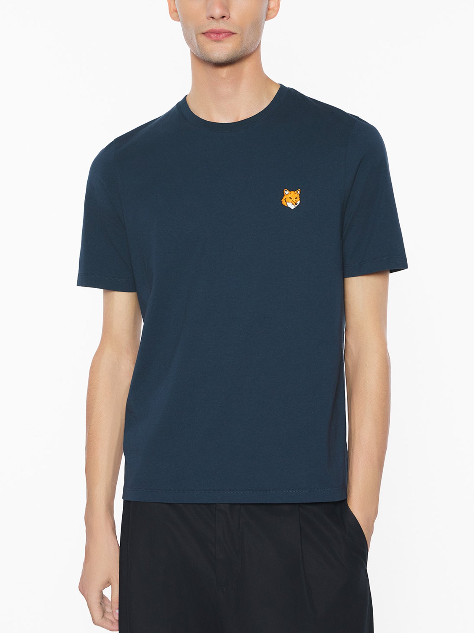 Maison Kitsune Fox Head Regular Tee-Shirt Classic Navy-3
