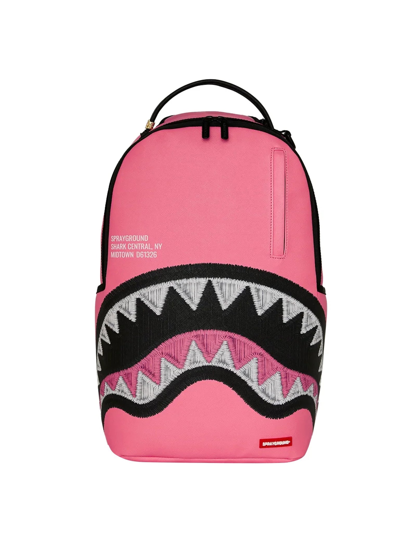 Sprayground Zaino Shark Central Pink Embroidered Shark Backpack-1