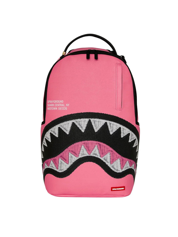 SPRAYGROUND ZAINO SHARK CENTRAL PINK EMBROIDERED SHARK BACKPACK-SPRAYGROUND-910B9630NSZ PINK