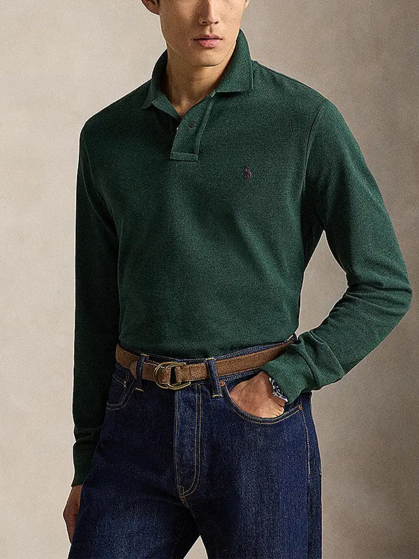 Polo Ralph Lauren Polo Piquet Maniche Lunghe Verdone-2