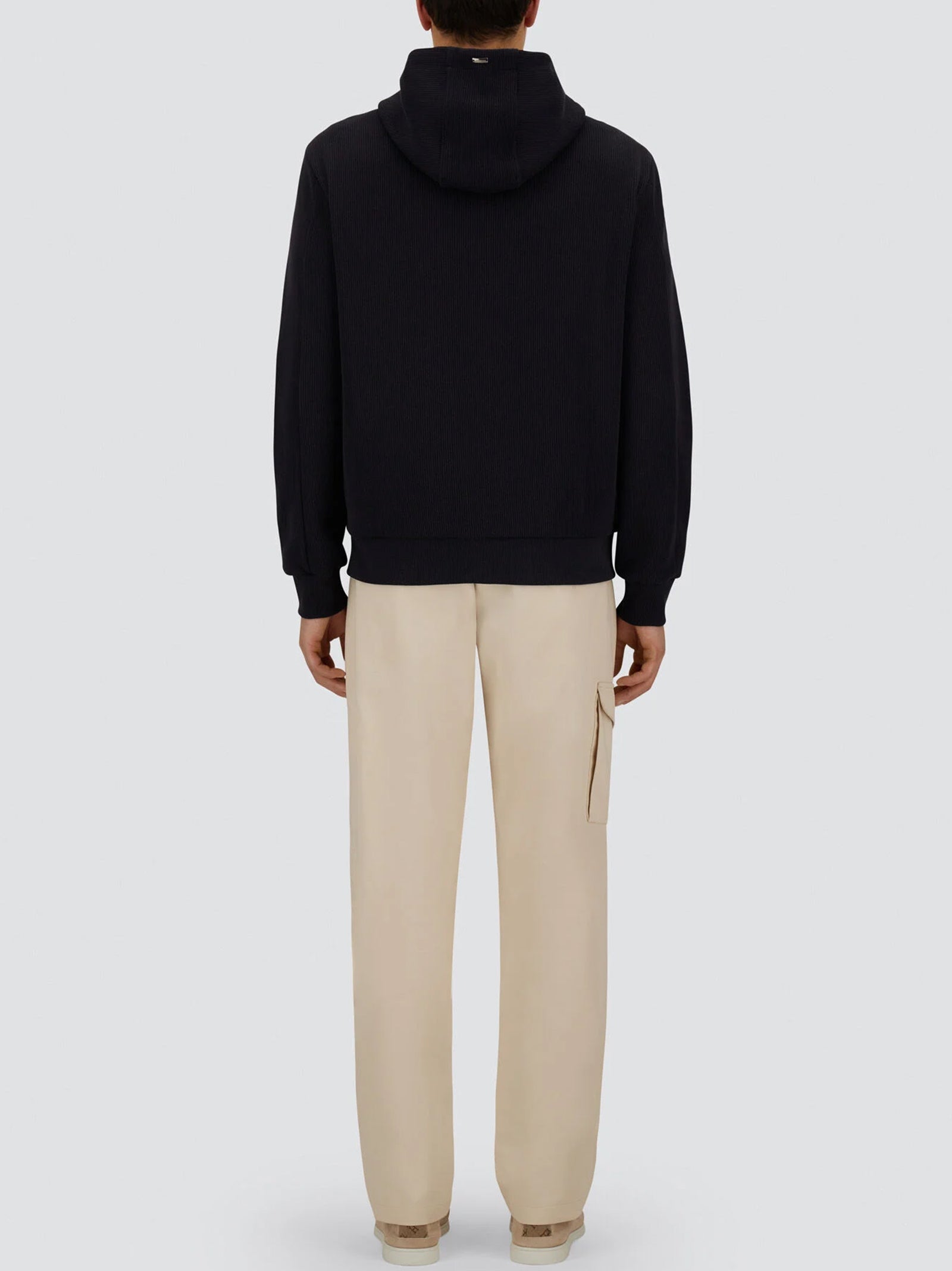 Giacca Felpa Herno Resort In Knit Effect Interlock E Travel Nylon Ponente-3