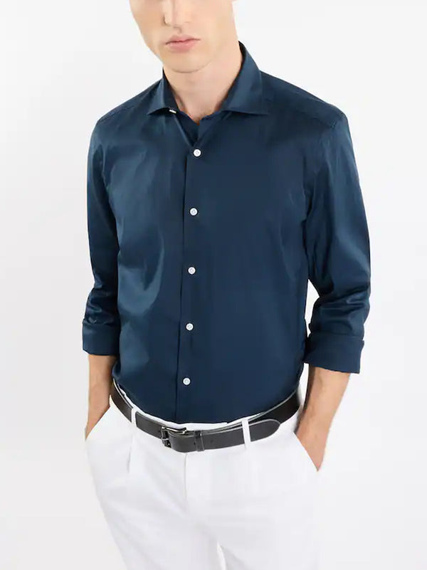 Camicia In Popeline Stretch Regular-2