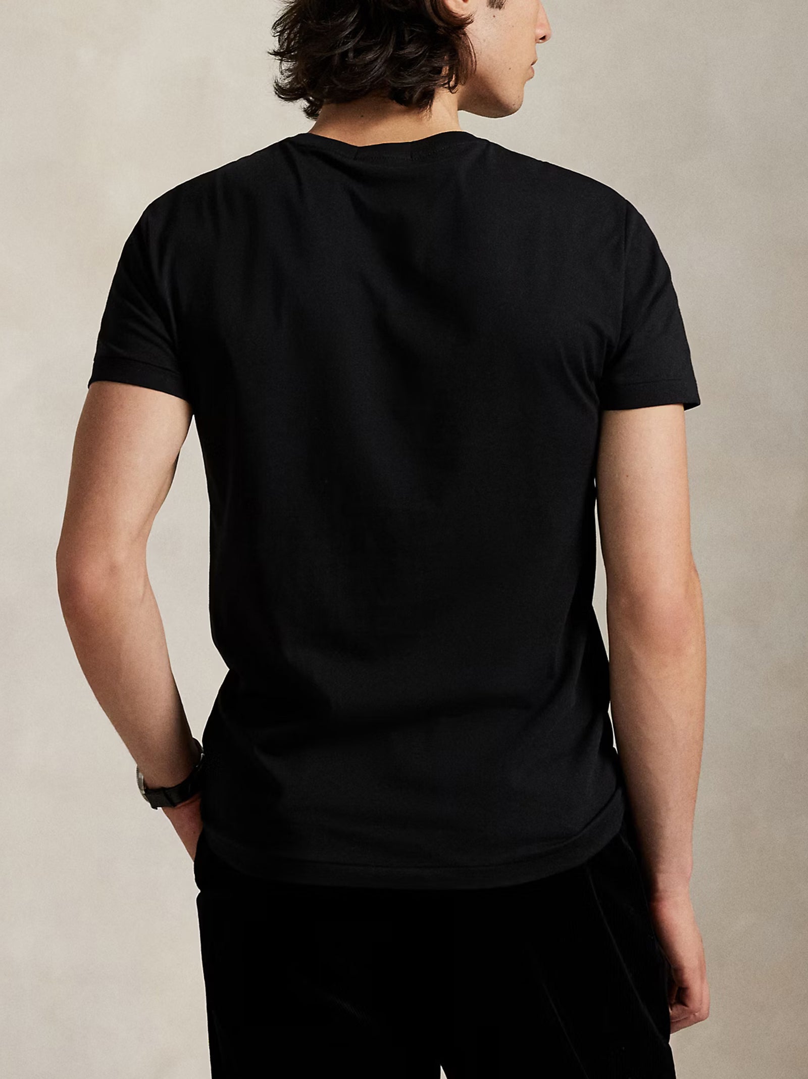 Polo Ralph Lauren Maglietta Polo Bear Custom Slim-Fit Black-3