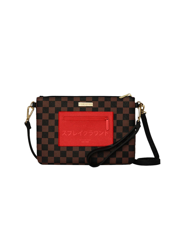 RED REDEMPTION CROSSBODY POUCHETTE-SPRAYGROUND-910B8900NSZ BROWN