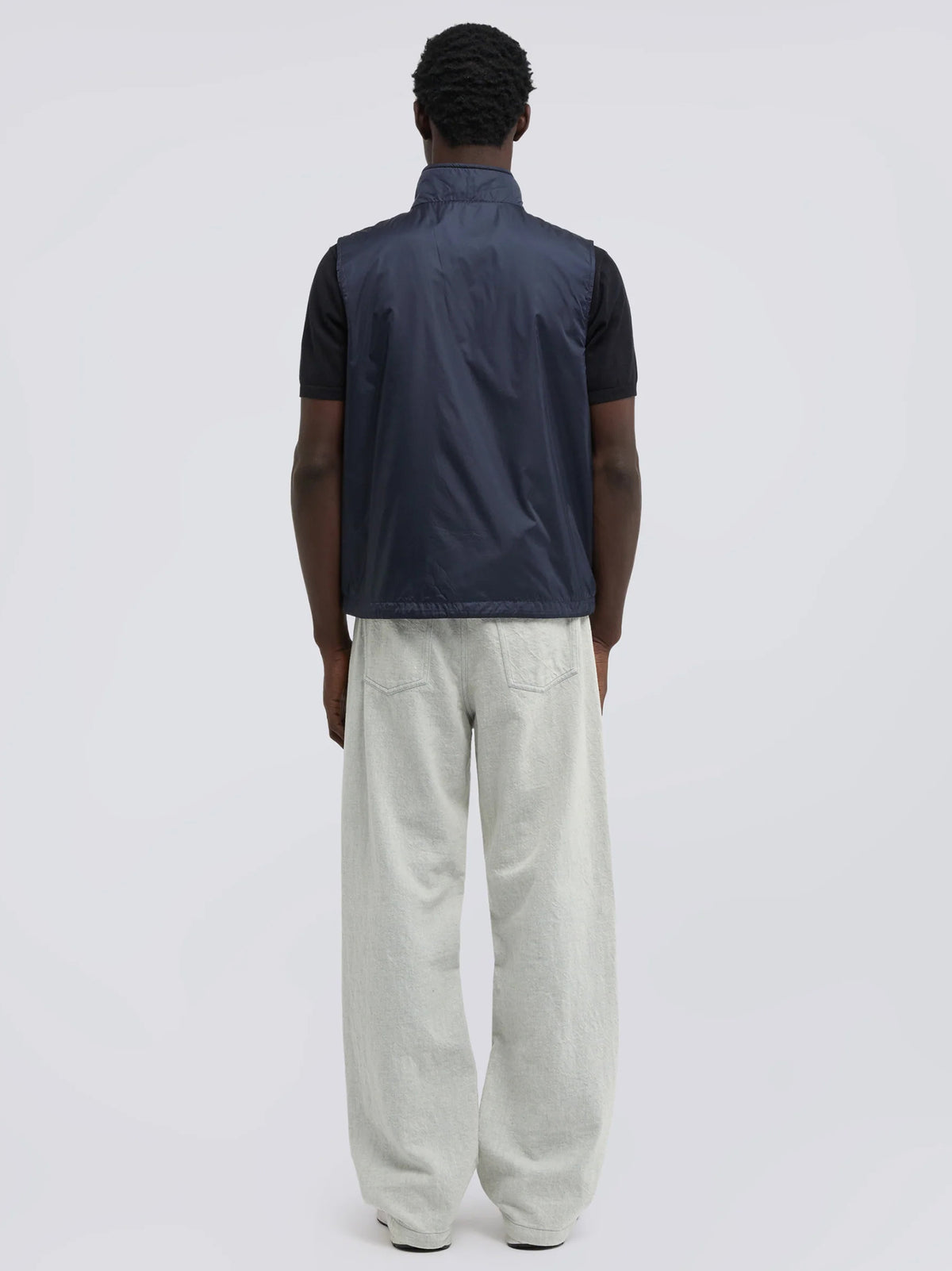 Aspesi Gilet Vernes in nylon blu navy-3