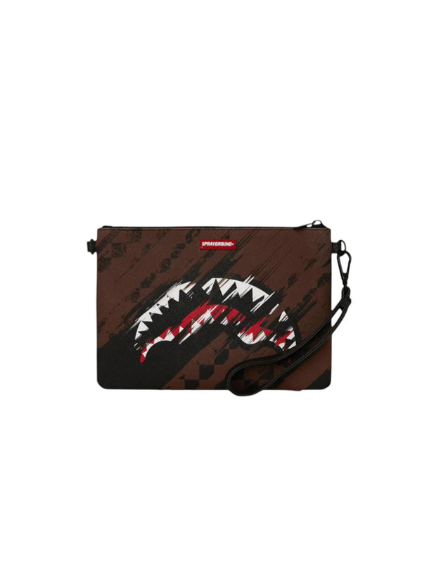 Smeared Grunge Crossbody Pouchette di SPRAYGROUND - unisex marrone