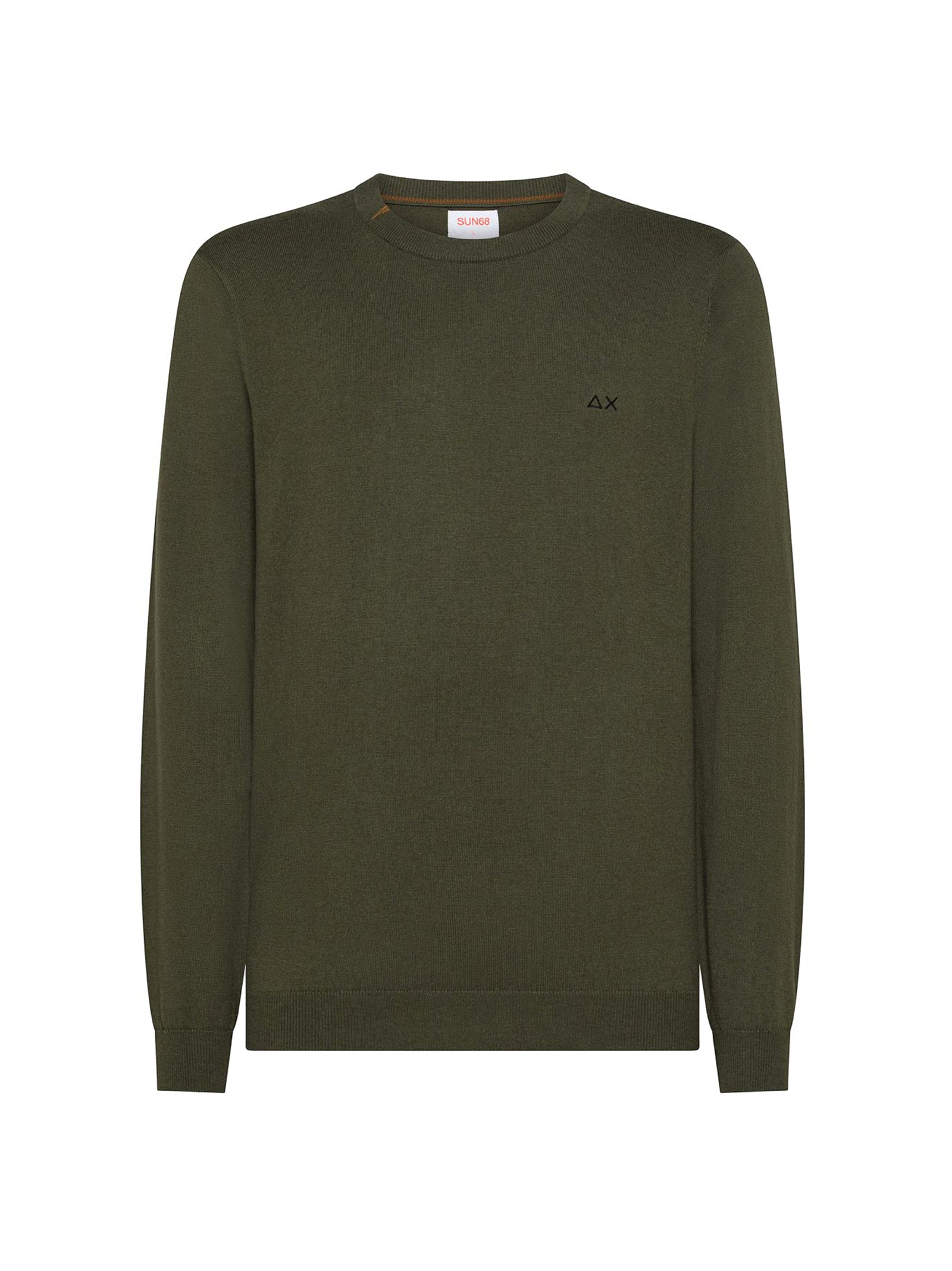 Sun68 Maglia Girocollo In Misto Lana Militare Scuro-1