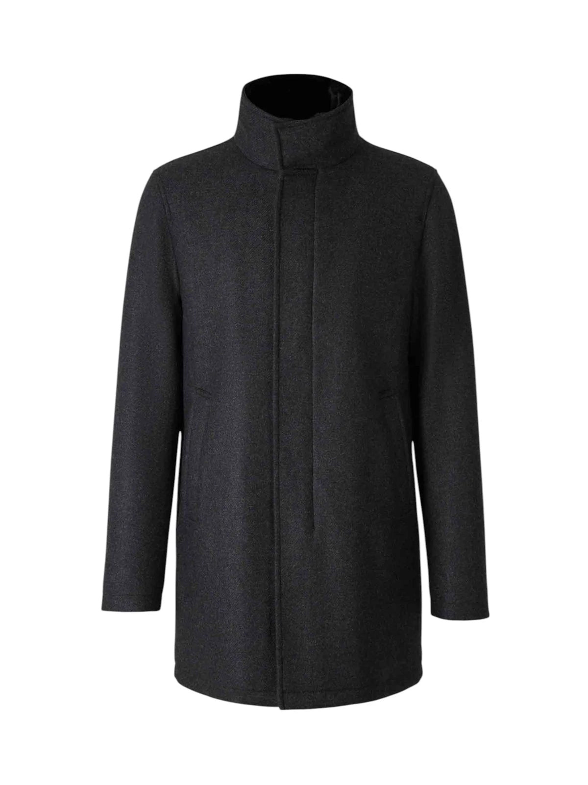 Herno Cappotto Collo Ecopelliccia Nero-1