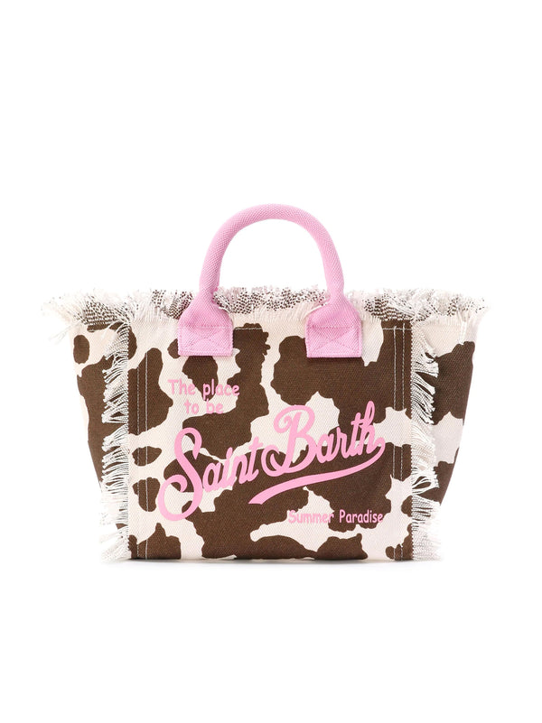 SAINT BARTH BORSA COLETTE IN CANVAS CON FANTASIA MUCCATA E DETTAGLI A CONTRASTO-SAINT BARTH-COL0001 00327L