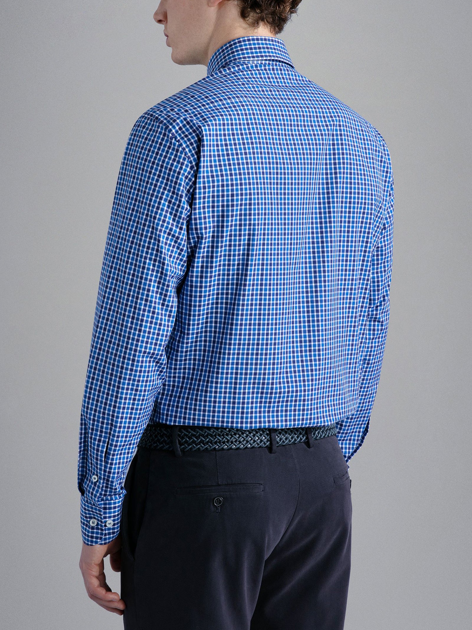 Camicia In Popeline Di Cotone Quadri-3