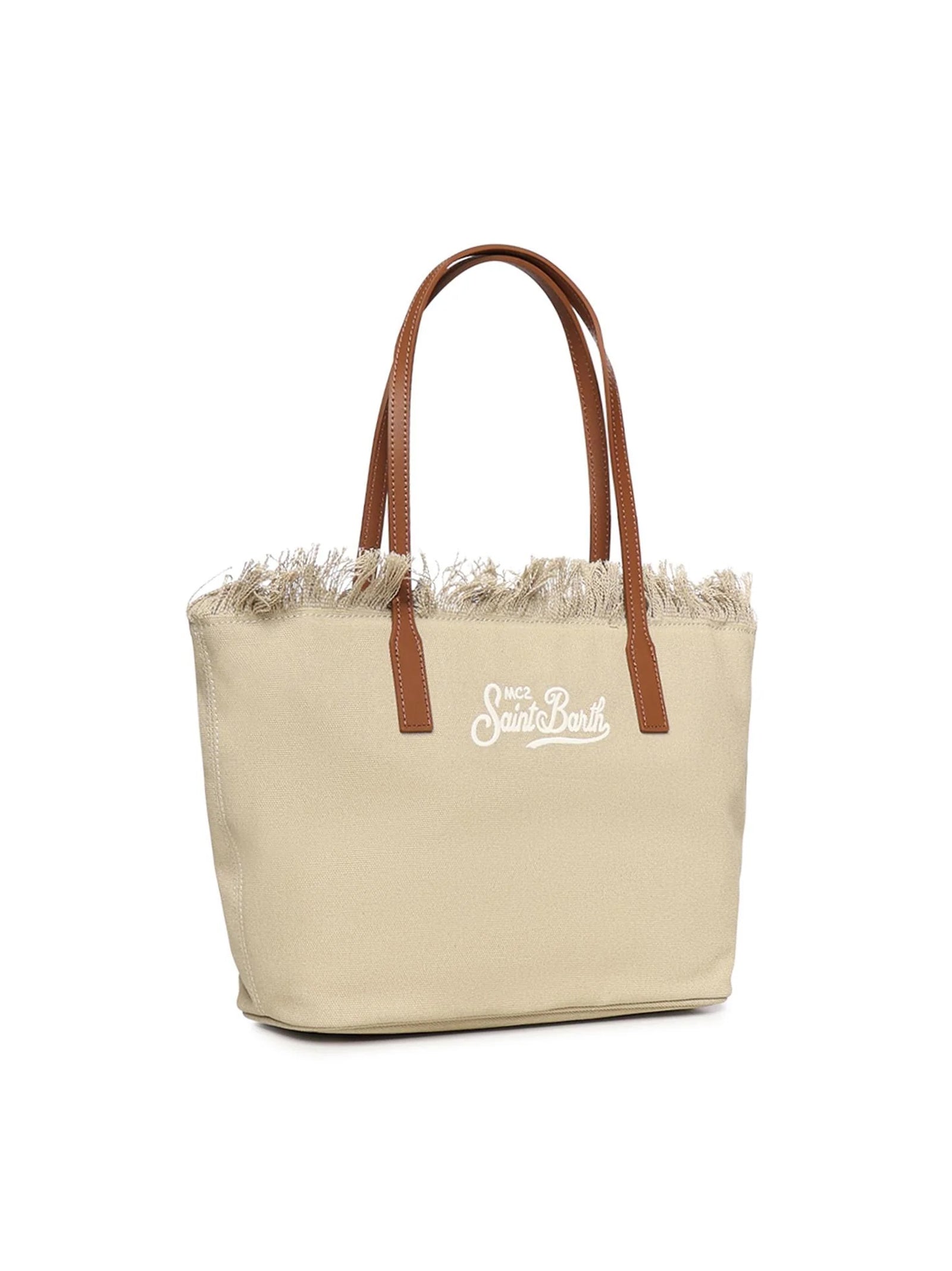 Saint Barth City Bag Mid Frange Beige-3