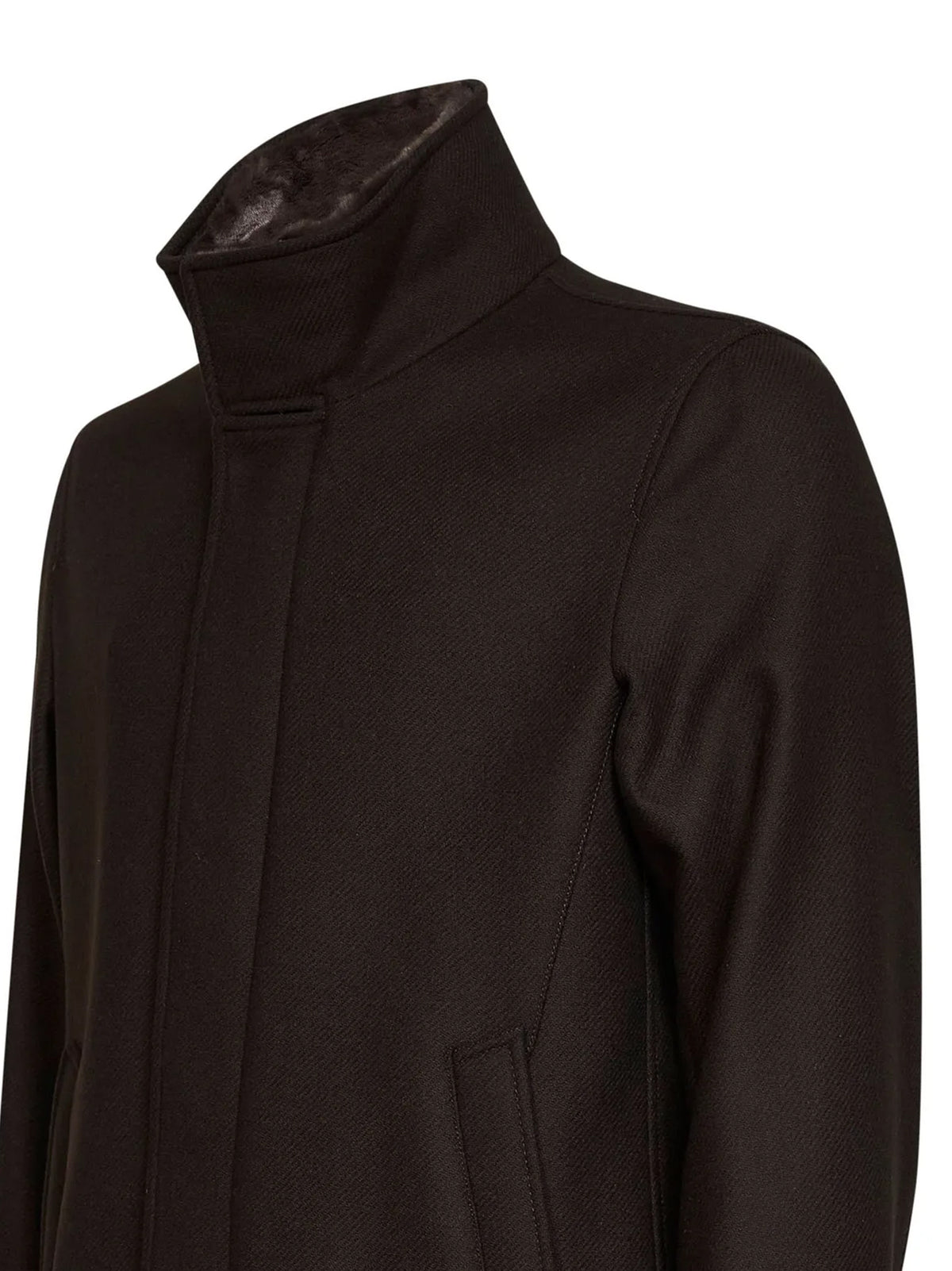 Herno Cappotto Collo Ecopelliccia Marrone-3