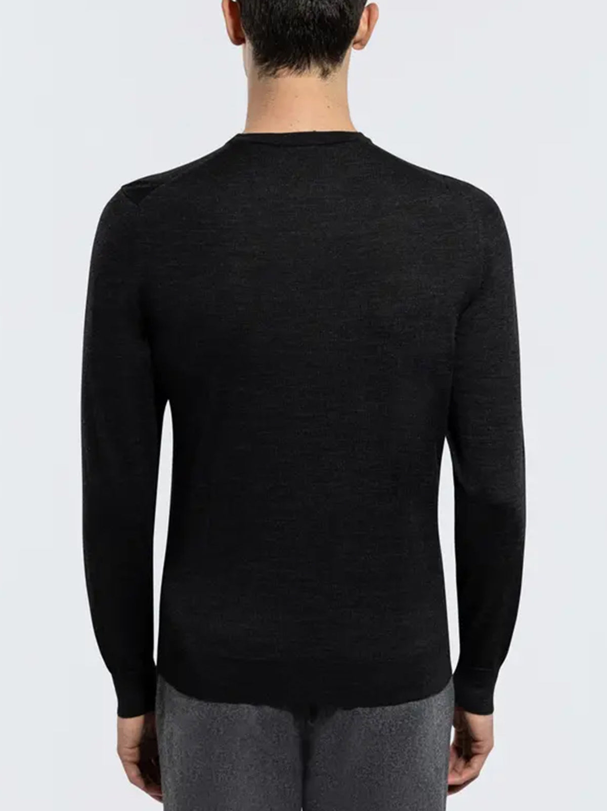 Drumohr Maglia Girocollo In Lana Merino Carbone-3