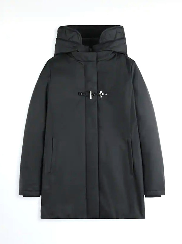 Fay Toggle Coat Tecnico Db Front Nero